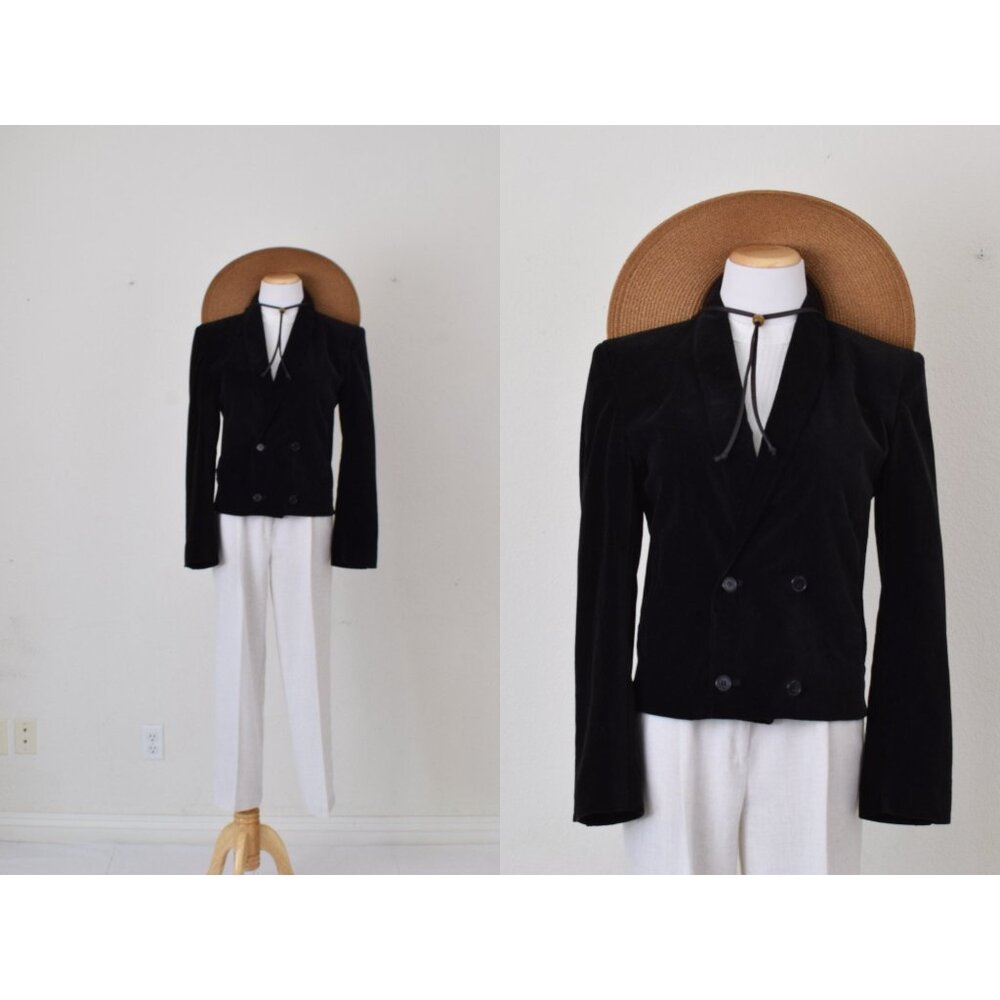 Vintage 90s Cotton Black Jacket| size 36‎